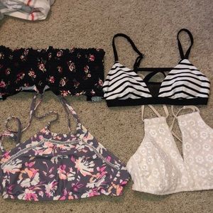 four various bathing suit tops